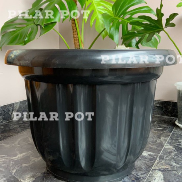 Best Seller pot bunga tanaman plastik hitam 50cm - besar.