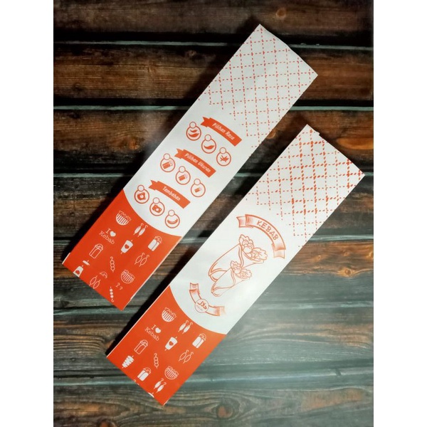 

12.12 ✨SALE✨ kemasan_kebab_artpaper_motif-bergaris_100pcs murah
