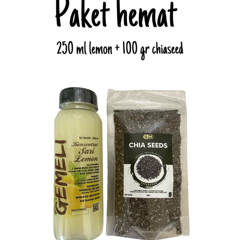 

R33ady paket sari lemon kemasan 250ml dan chiaseed kemasan 100gram Product Impor