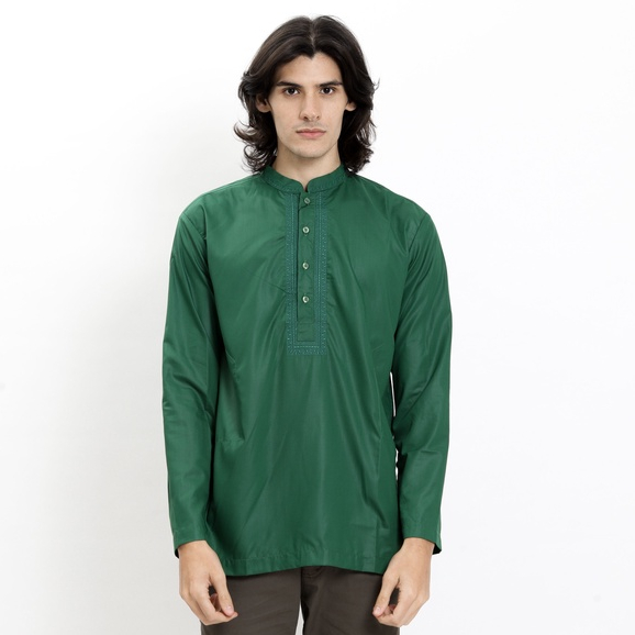 Preview Baju koko Itang Yunasz Limited Panjang Hijau Arion