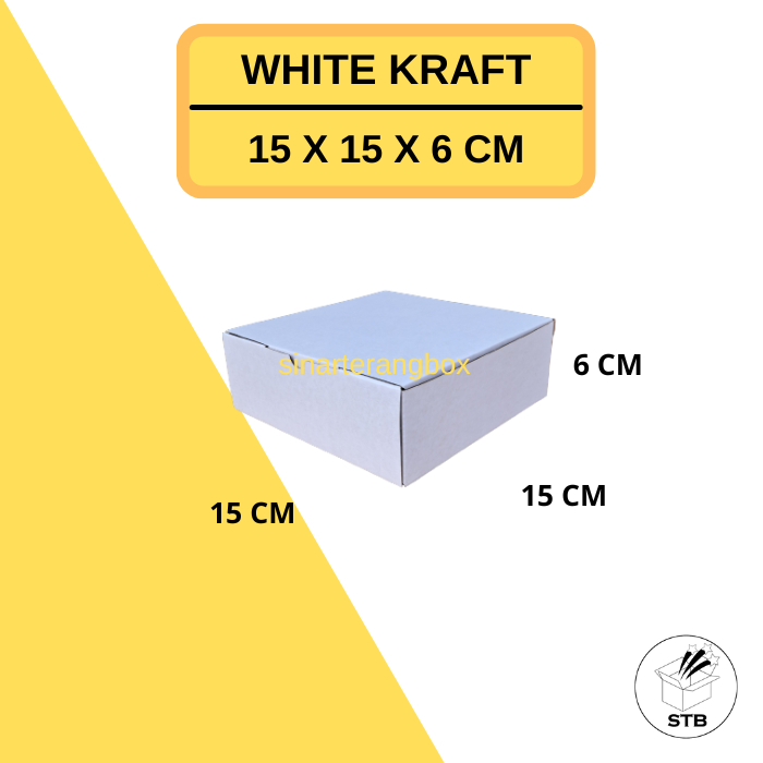 

15 X 15 X 6 CM KARDUS BOX PUTIH DIE CUT WHITE KOTAK PACKING AKSESORIS BAJU MAKANAN PIZZA HIJAB KUE KADO HAMPERS E FLUTE