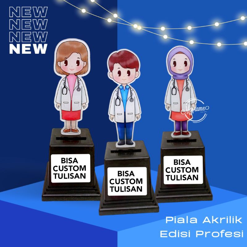 PAKET KADO HAMPERS SOUVENIR GRADUATION WISUDA KENANG KENANGAN PIALA DOKTER AKRILIK DENGAN BOX