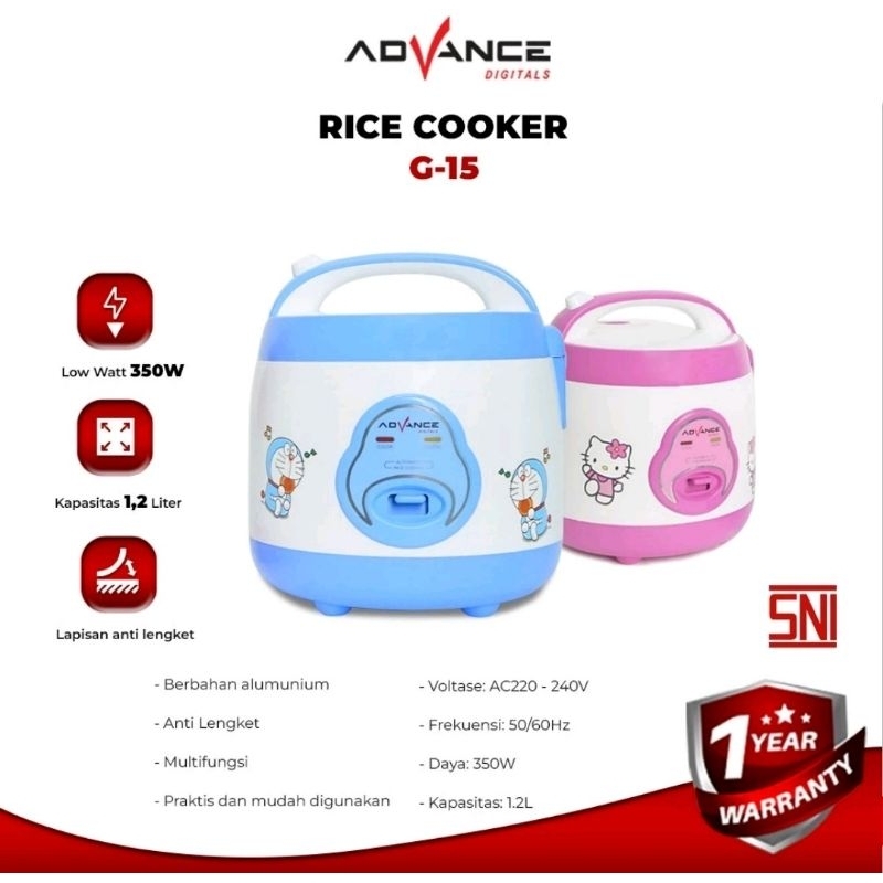 Advance Rice Cooker Magic Com G-15 Garansi Resmi Advance 1 Tahun