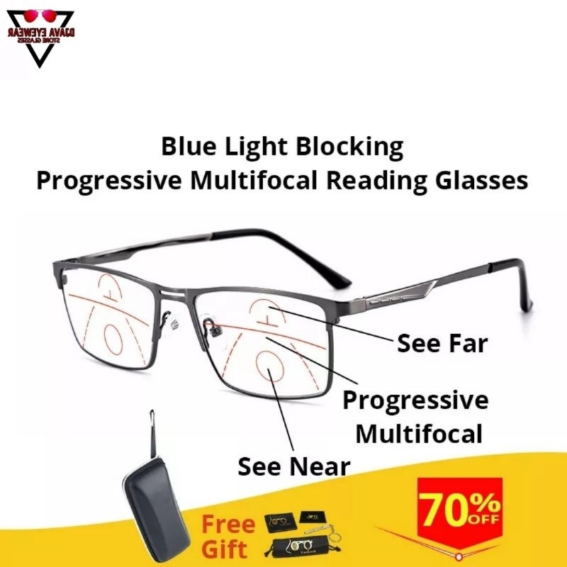 Kacamata Baca Komputer Multifokus Progresif Kacamata Pembaca Multifokal Pegas Engsel photocromic