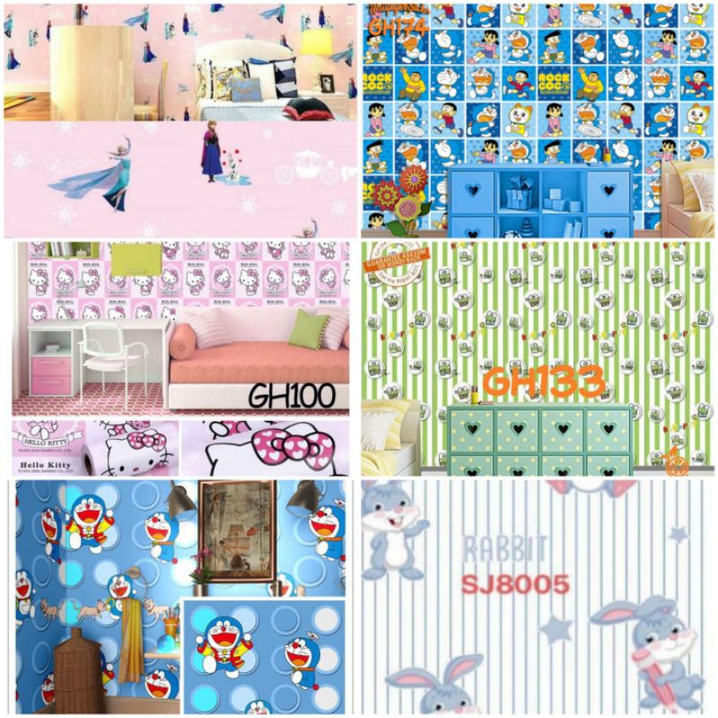 WALLPAPER DINDING 1roll p 8-10M Kamar anak karakter wallpaper karakter kartun