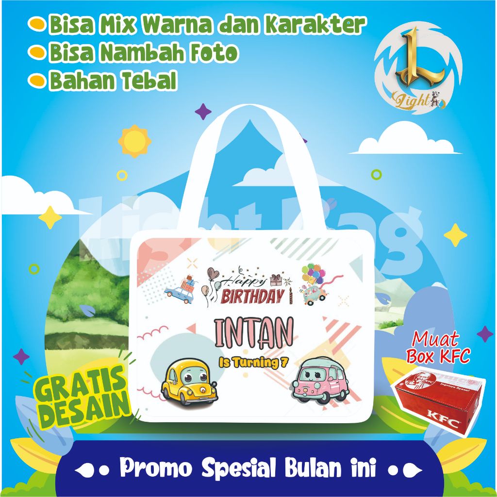 

TAS SOUVENIR ULTAH MOBIL CUSTOM / TAS SOUVENIR PREMIUM / GRATIS DESAIN / BONUS FOTO ANAK / GOODIE BAG CUTE MOBIL / TAS ULANG TAHUN MOBIL / TAS ULTAH CUSTOM / TAS SOUVENIR 2 HARI JADI / TAS ULTAH / TAS ULANG TAHUN / BISA TAMBAH FOTO ANAK