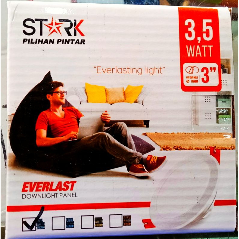 Lampu Downlight LED merk STARK 3.5watt / 6watt / 9watt / 12watt / 15watt 3000k - 6500k putih warm wh