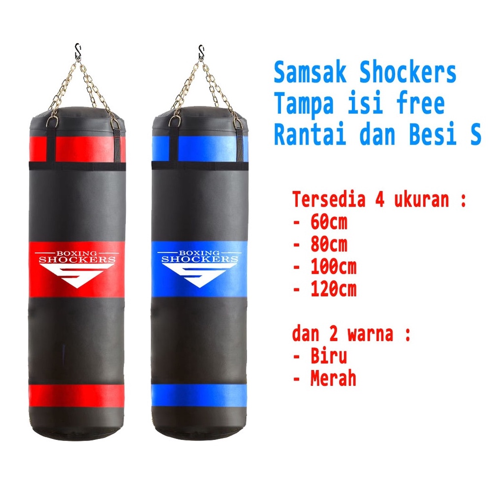 Terbaru dan terlaris Samsak Tinju Gantung Shockers Boxing MMA Alat Tinju Samsak Berdiri Samsak Gantu