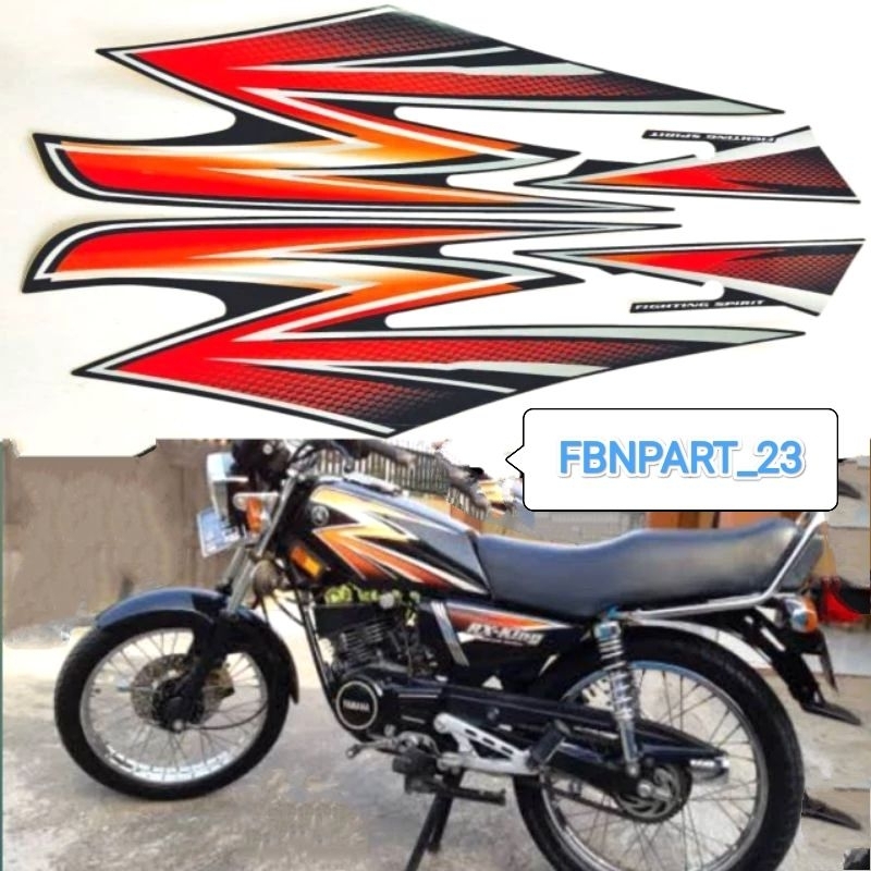 striping stiker Lis list Polet body standart Yamaha RX KING merah Oren 2003