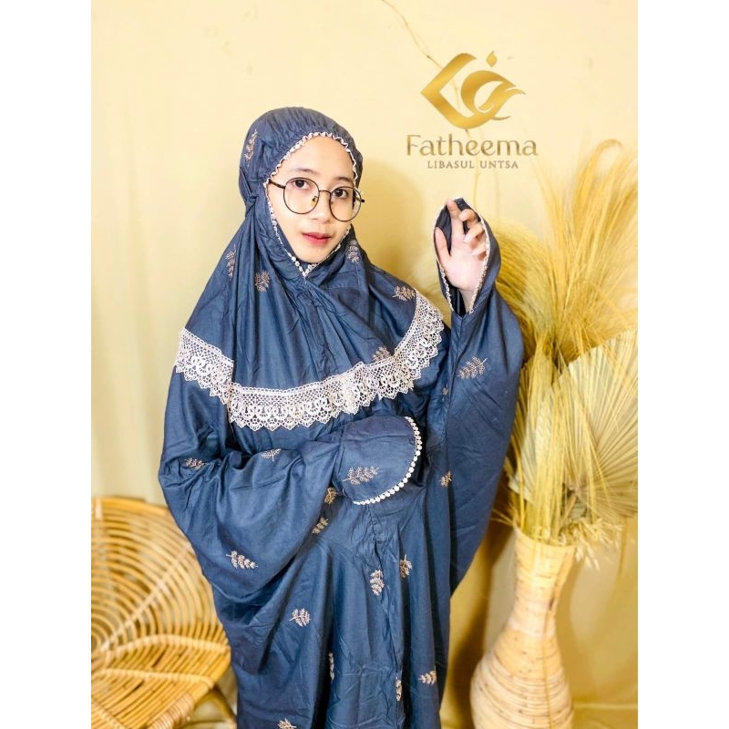 Mukena Terusan Dewasa Rayon Twill Bordir Tropical