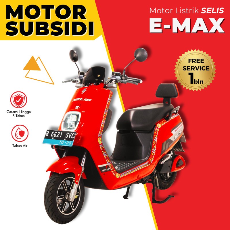 Subsidi - SELIS Motor listrik E-Max Lithium - Dual  Battery - Jabodetabek