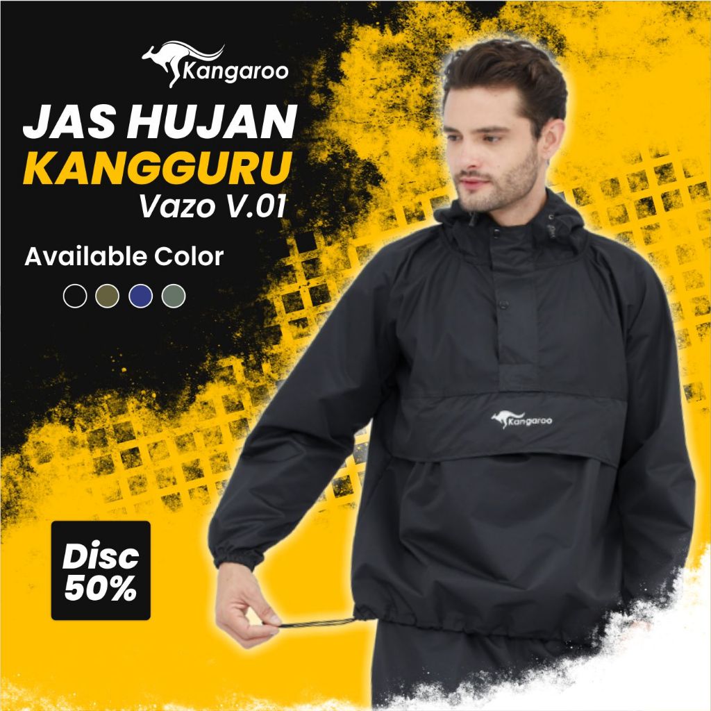 KANGAROO RAINCOAT Jas Hujan Kangguru Anti Tembus Premium Original Mantel Pria Dewasa Kanguru Jas Huj
