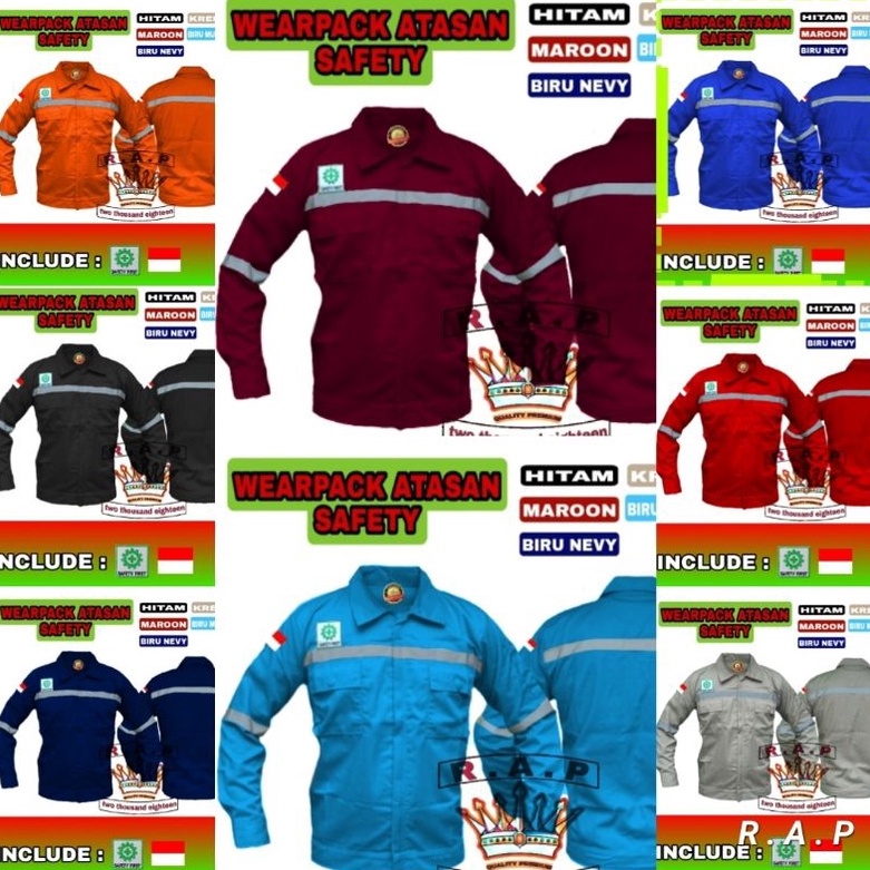 Diskon waerpack atasan proyek safety / baju kerja safety /kameja proyek / baju kerja lapangan KJC