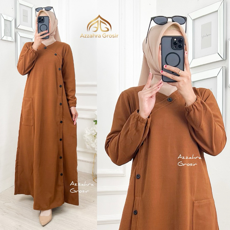 AM - ANZANA Maxy Gamis Wanita Muslim Lemon Skin Milano Melar-6