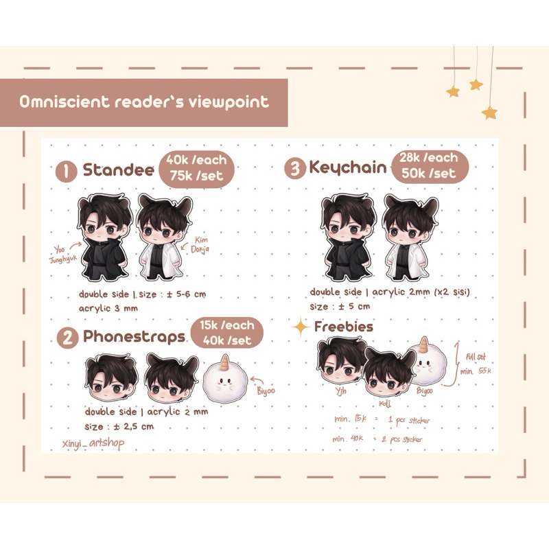 Omniscient reader’s viewpoint keychain, phone strap,and standee by xinyi