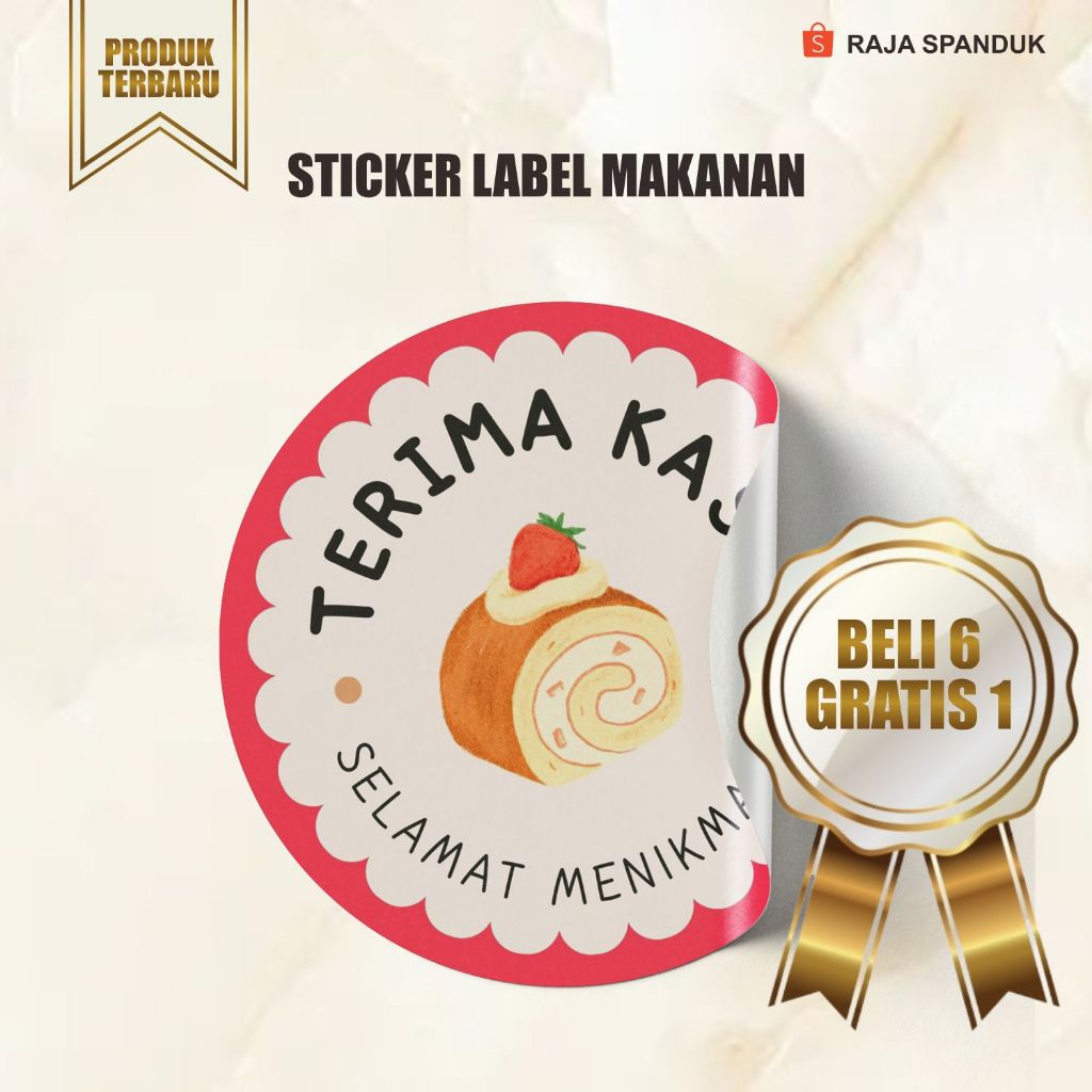 

Label Stiker Makanan Selamat Menikmati / Sticker Custom / Cetak Sticker Chromo A3 - Design Cake 1