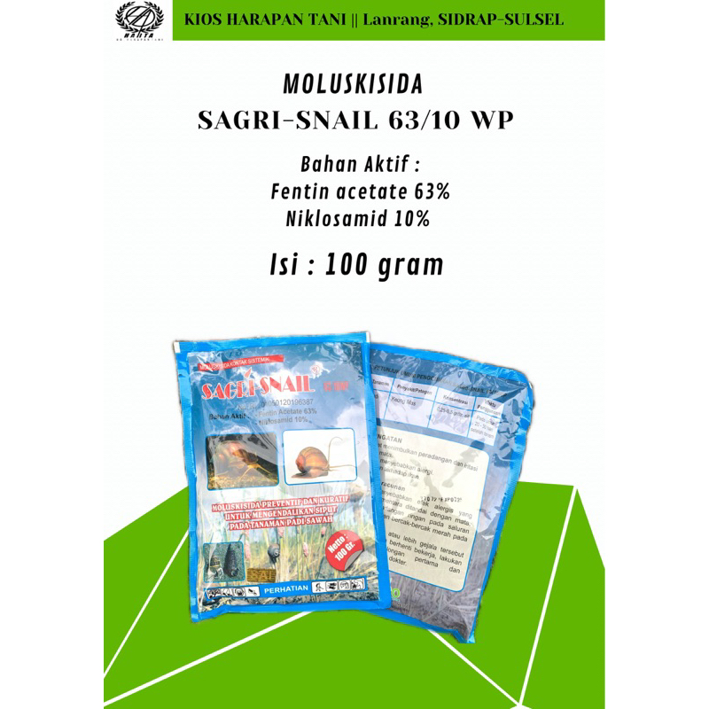 (Moluskisida/Racun Keong) SAGRI-SNAIL 63/10 WP 100 gram