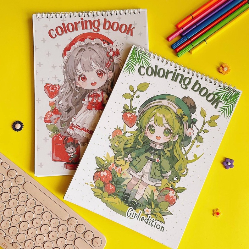 

FLASH SALE Buku Mewarnai Anak Edisi Perempuan Coloring Book Girl Edition Anime Lucu Imut 