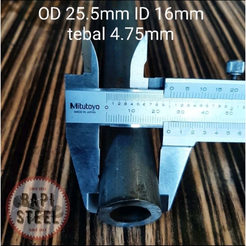 pipa besi seamless 25.5mm x 16mm panjang 45cm
