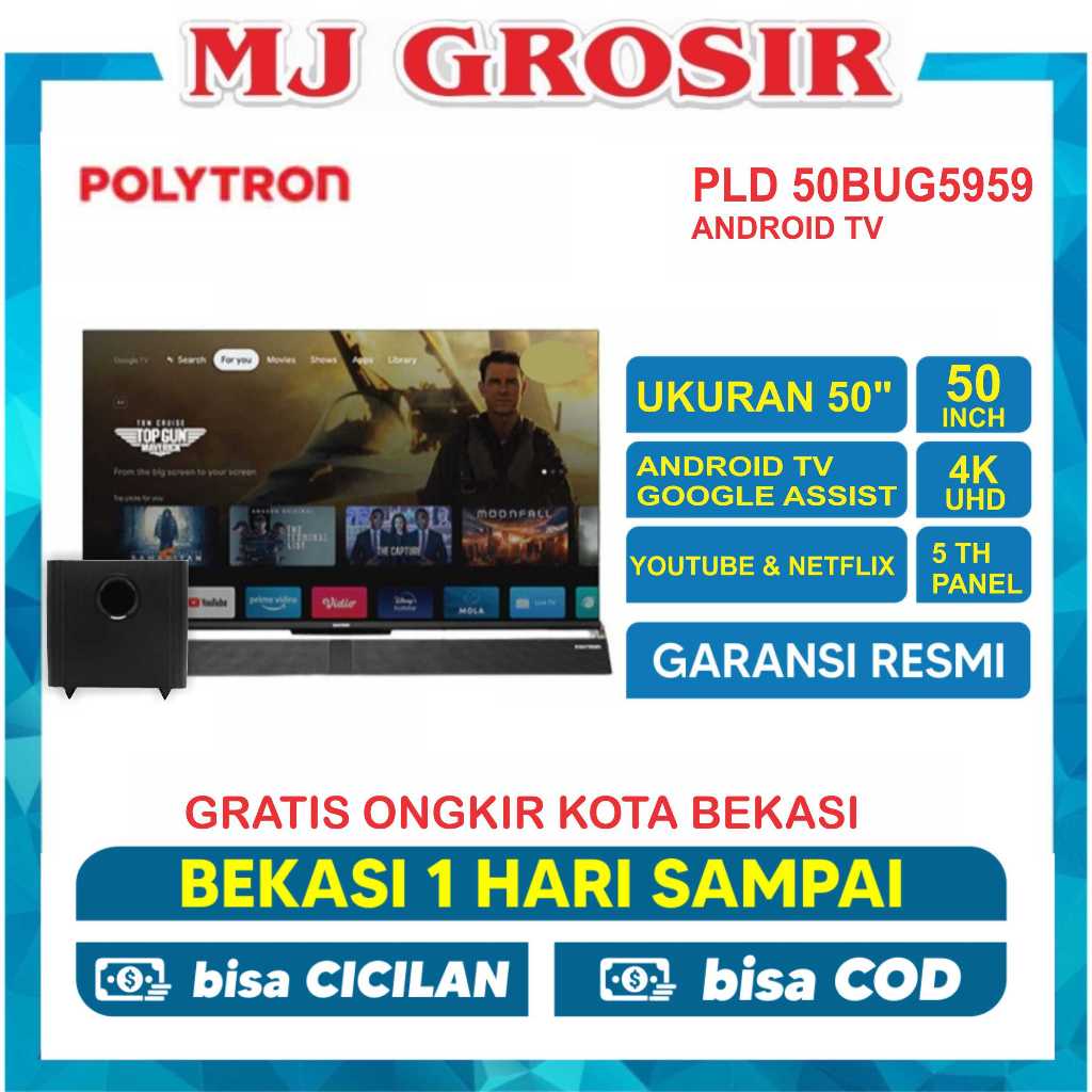 LED TV POLYTRON 50BUG5959 50 INCH SAMRT SOUNDBAR NEW