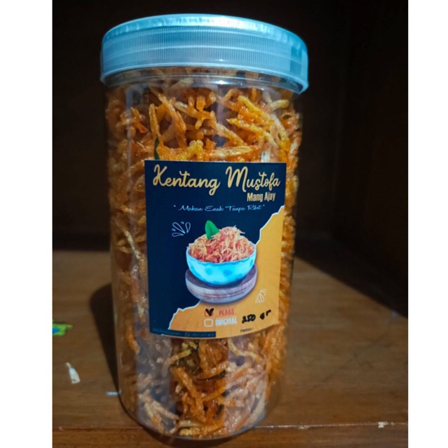 

Kentang Mustofa Mang Ajay Crispy Kriuk Tahan Lama Kemasan Toples 250gr
