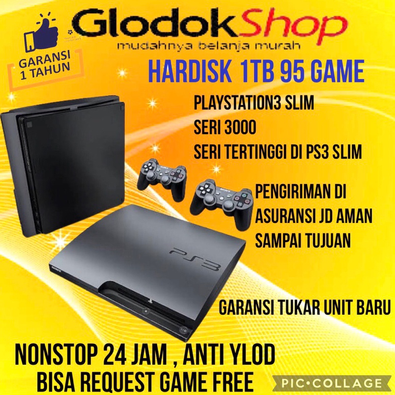 [Miliki Sekarang] PS3 PS 3 SLIM SERI 30XXX ASLI CFW HFW KUALITAS GRADE A HDD ,1000gb/1TB /500gb/320g