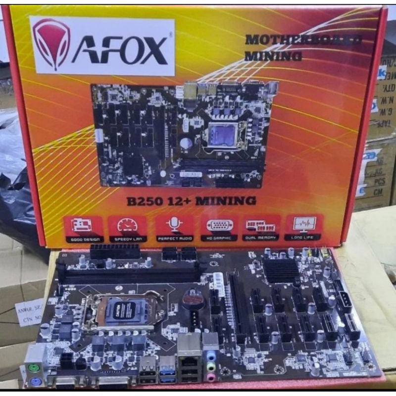 MOTHERBOARD AFOX B250 MINING 12 SLOT