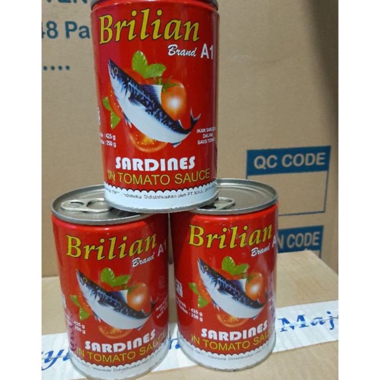 

[♚P22<] sarden brillian 425 gram uk besar ikan sarden makanan kaleng bergizi tinggi [40]