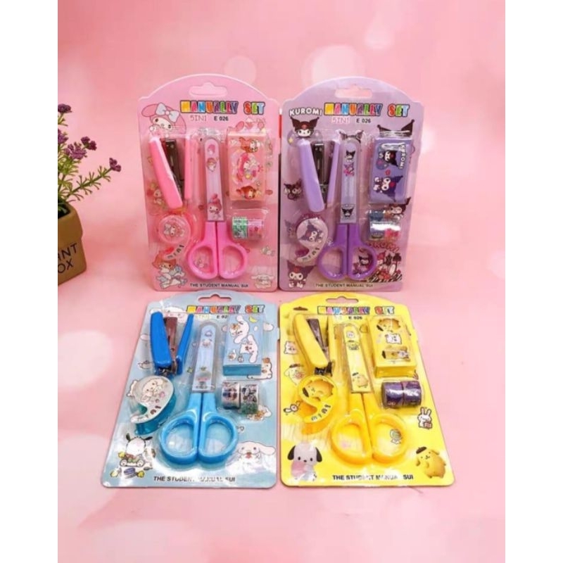 

Set Gunting 5 In 1 Manually Set Sanrio / Stationery Set