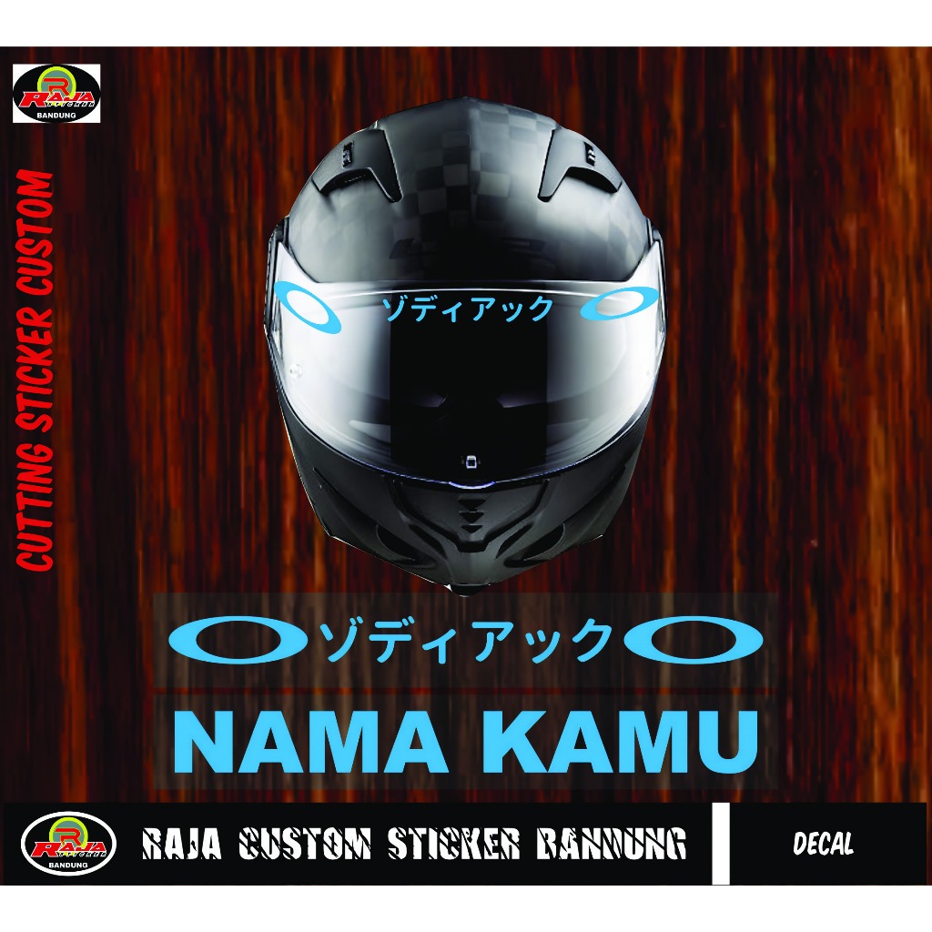 CUSTOM Cutting Sticker Nama | Stiker Helm | Stiker Visor | Stiker Kanji