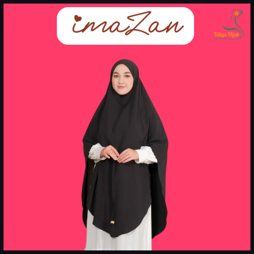 Hijab Panjang Jilbab Syari IMAZAN Series  Hayya - Khimar Non Pad Kerudung Syar'i Crinkle Airflow Pre
