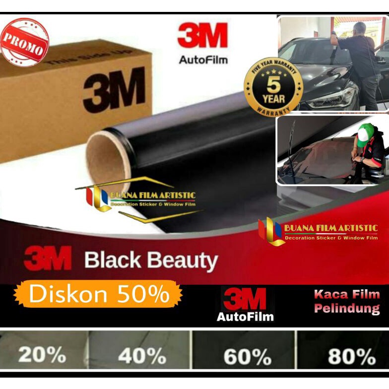 Grosir.. Kaca film 3M/kaca film mobil 3M/Black Beauty/kaca film hitam/Promo kaca film 3M type black beauty GI0