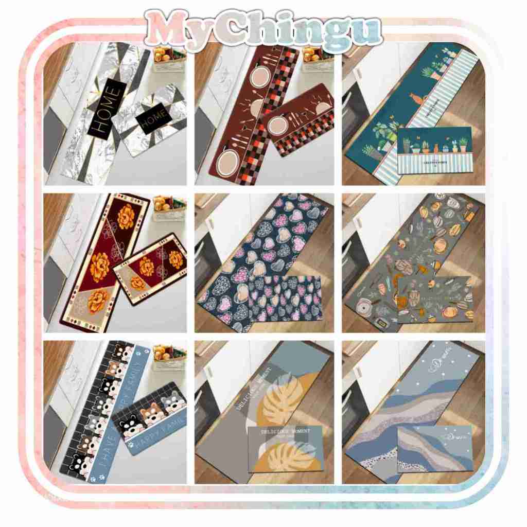 ❀ Chingu ❀ KS005 Keset Kaki (Tanpa Kemasan) Keset Kaki Dapur 2 in 1 Isi 2 pcs (40 x 60 cm & 40 x 120