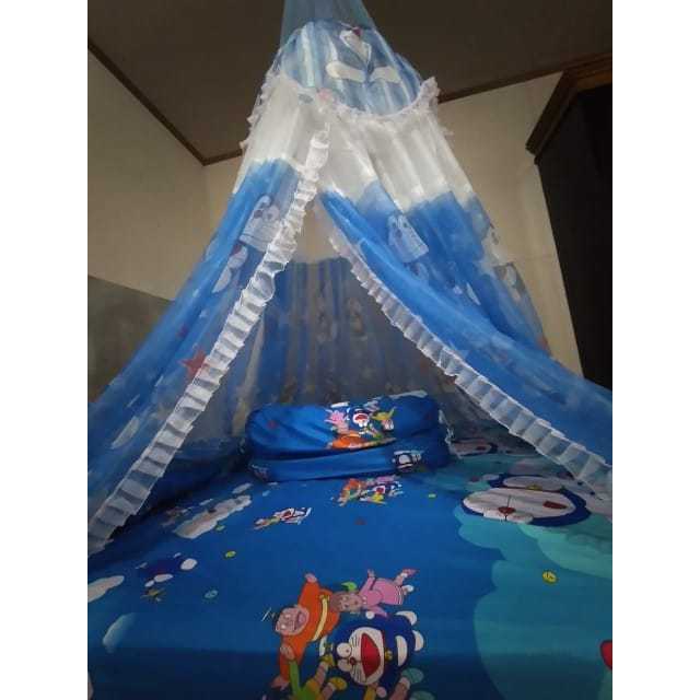 Kelambu Tidur Gantung Bulat Motif Doraemon Jumbo