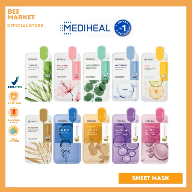 Mediheal Essential Sheet Mask New Improved Formula 27ml