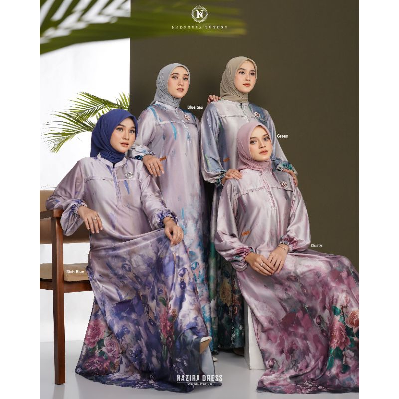 [NEW] ✔️ COD | GAMIS / GAMIS SILK / GAMIS SATIN / GAMIS MEWAH / GAMIS JUMBO / Nazira Dress by Nadhee