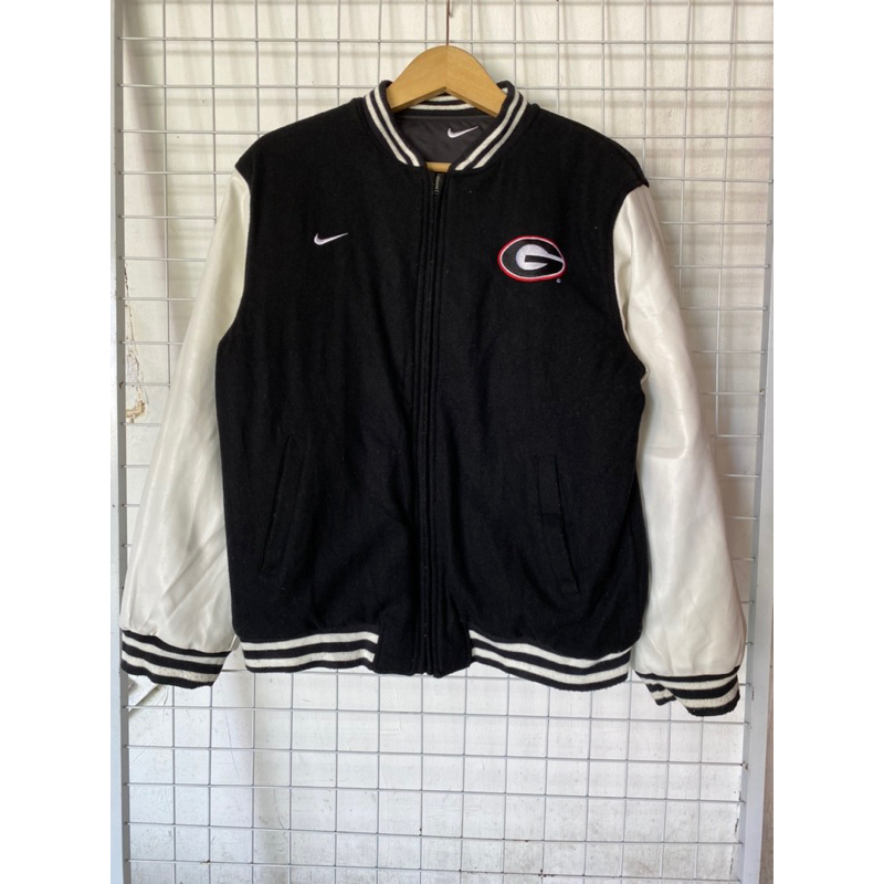 vintage varsity jacket nike leather NFL G-Packers Reversible