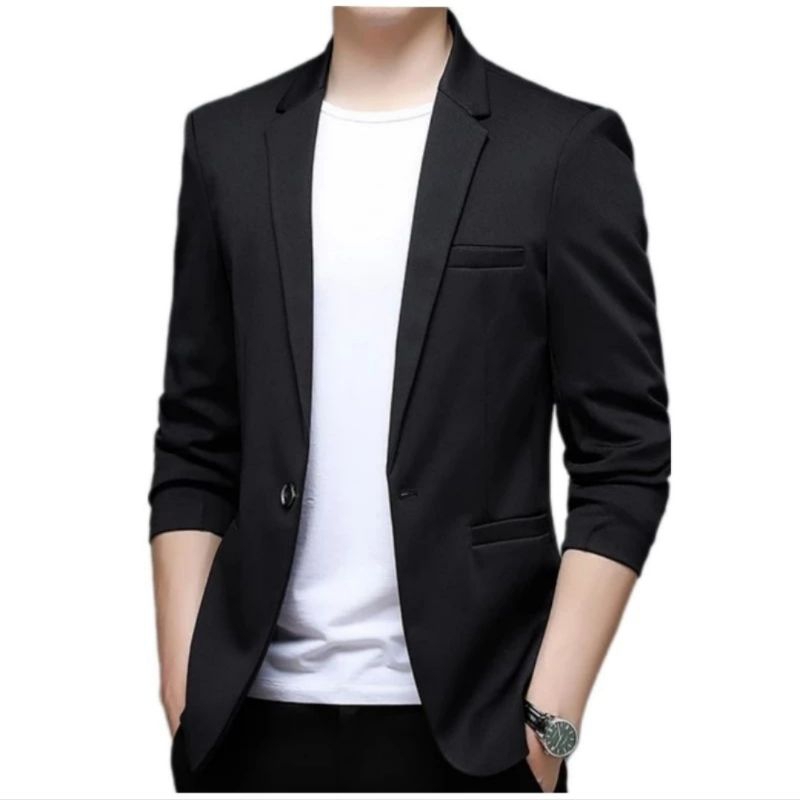 Jas/Blazer Pria Semi Formal Saku Tanpa Tutup - Lengan Panjang
