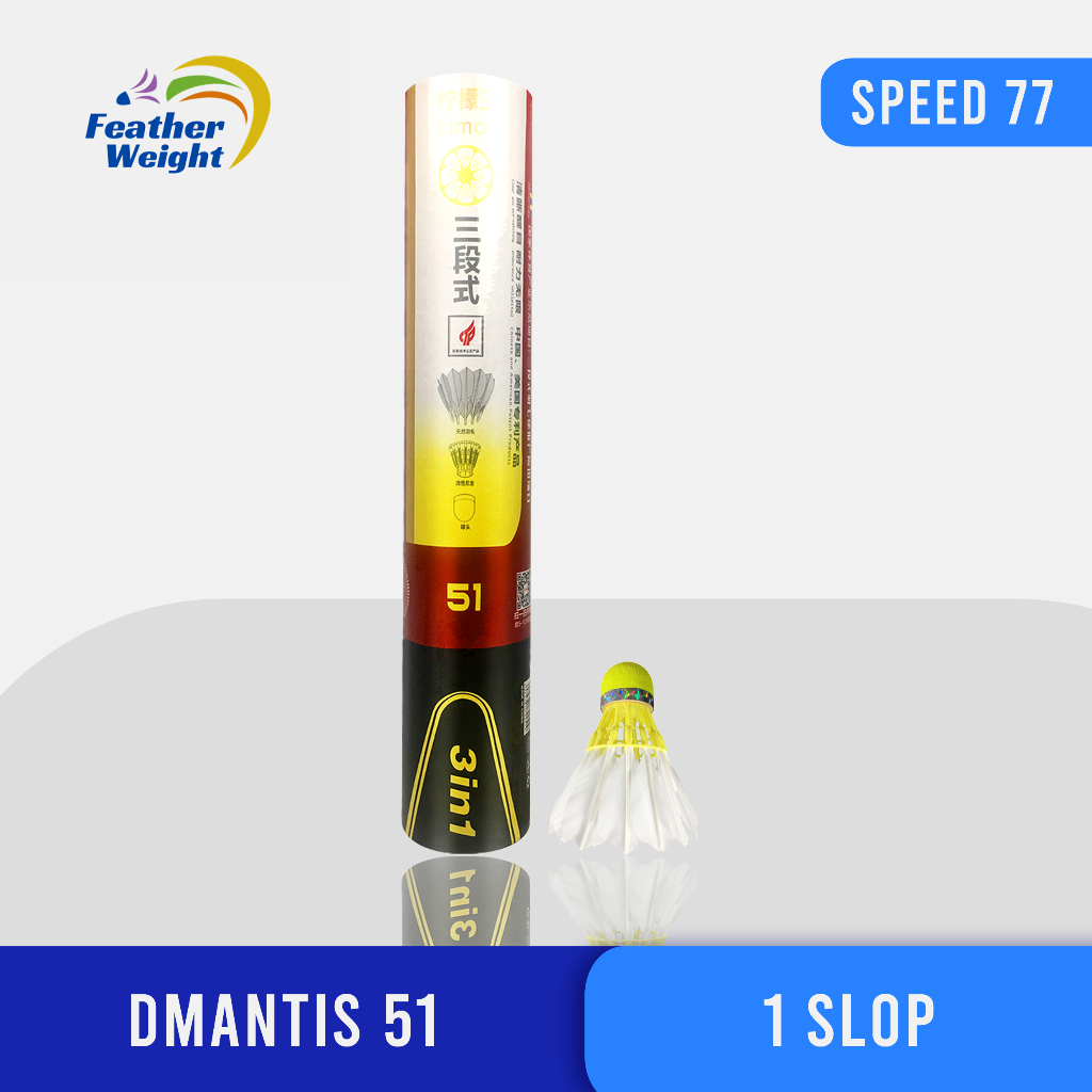 Shuttlecock 3in1 Dmantis D51 Import SPEED 77 kok bulu tangkis badminton