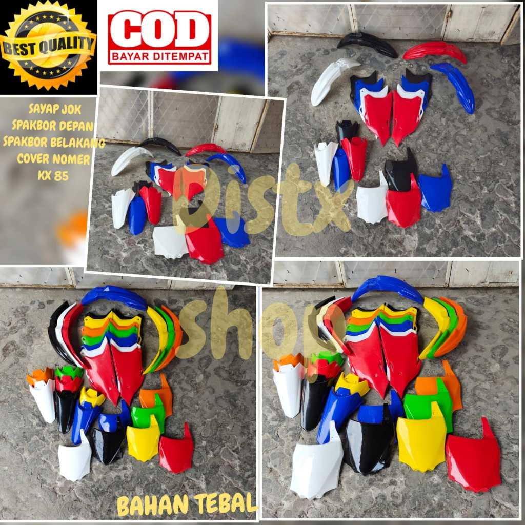 BODY SET GTX KX 85 4ITEM PLATE NUMBER SAYAP JOK SPAKBOR DEPAN BELAKANG NUMBER PLATE SIDE PANEL SLEBO