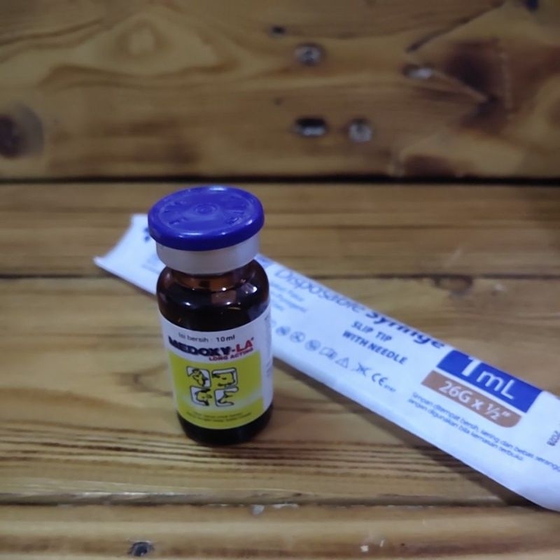 MEDOXY LA 10ml+spuit mengobati snot ngorok CRD dan berak hijau