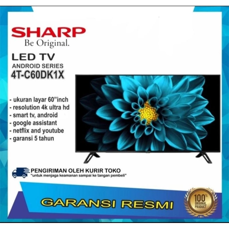 TV LED SHARP 60INCH ANDROID TV 4K 4T-C60DK1X