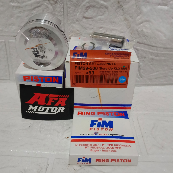 PISTON SEHER FIM29 KAWASAKI KLX 150 VARIO 150 PCX 150 BORE UP 63 PIN 14 OS 500 (63) FIM