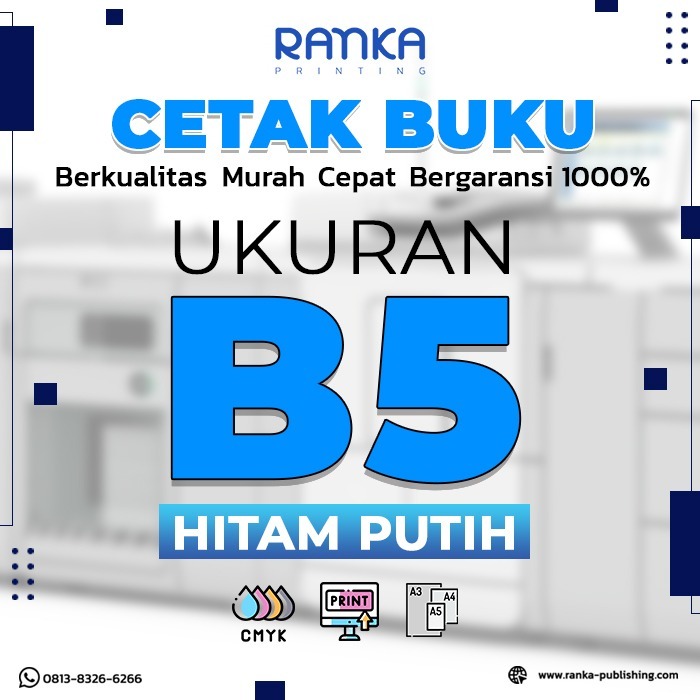 Cetak Buku B5 Kertas Book Paper, Hitam Putih