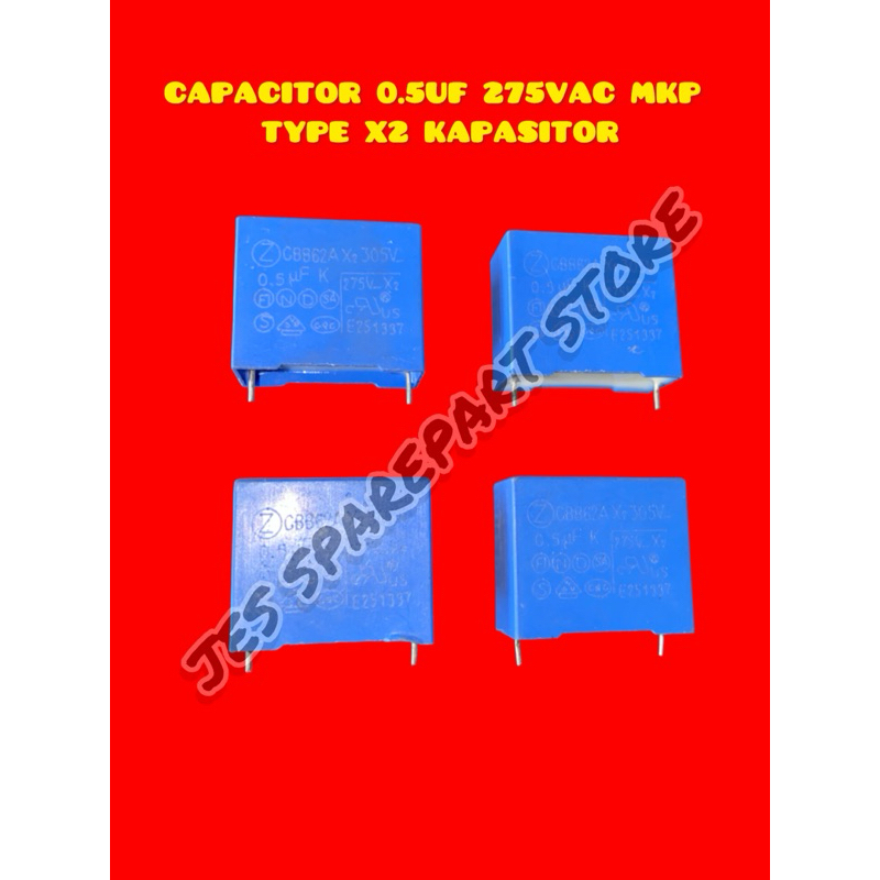CAPACITOR 0.5UF 275VAC MKP  TYPE X2 KAPASITOR
