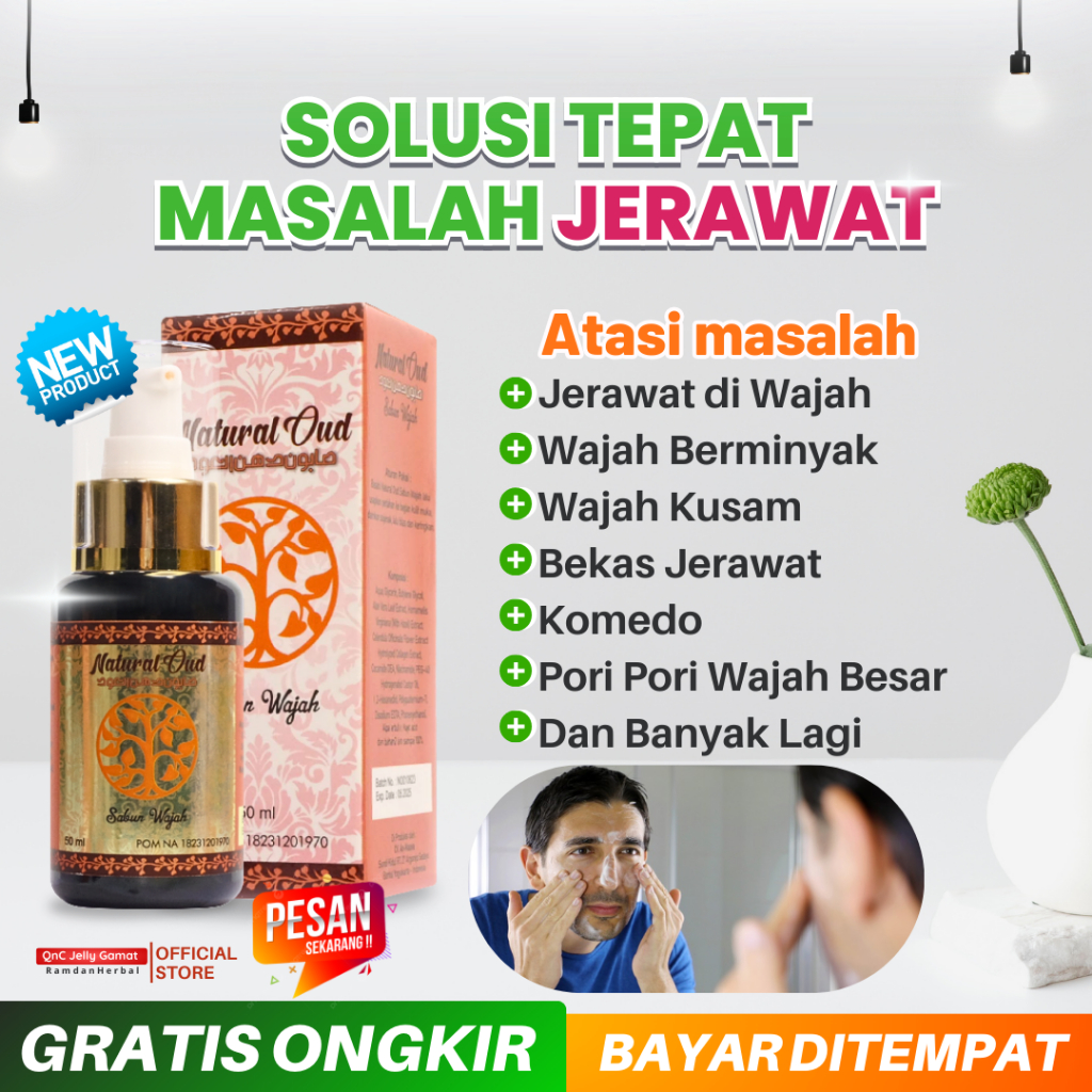 Pembersih Muka Pria yang Bagus Untuk Menghilangkan Jerawat dan Bekas Jerawat Bopeng Sabun Natural Ou
