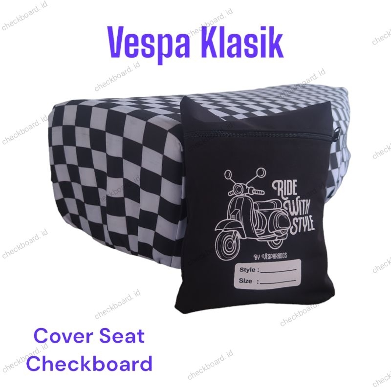 Cover Jok Cover Seat Vespa Klasik Checkboard