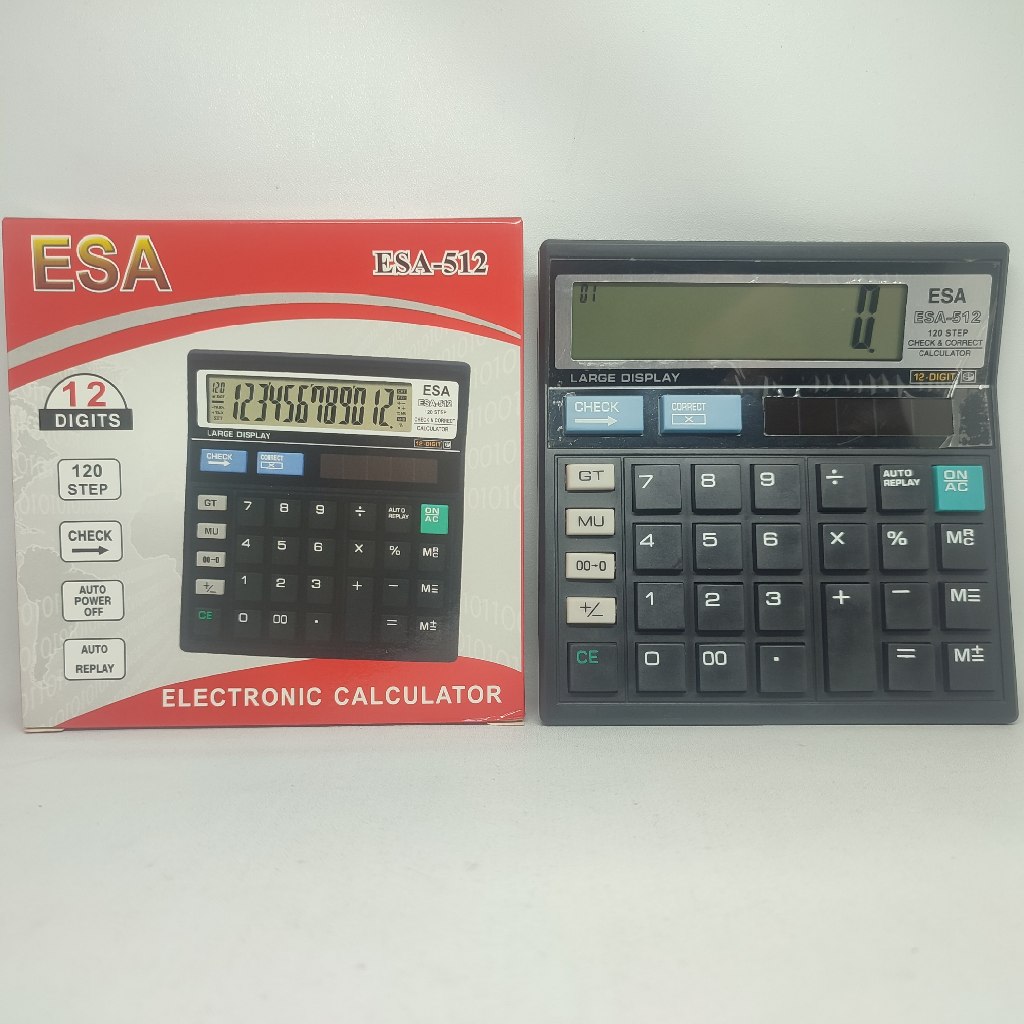 

Kalkulator, Calculator Esa 512 Original/Kalkulator Besar 12 Digit/Kalkulator Dagang, Kasir