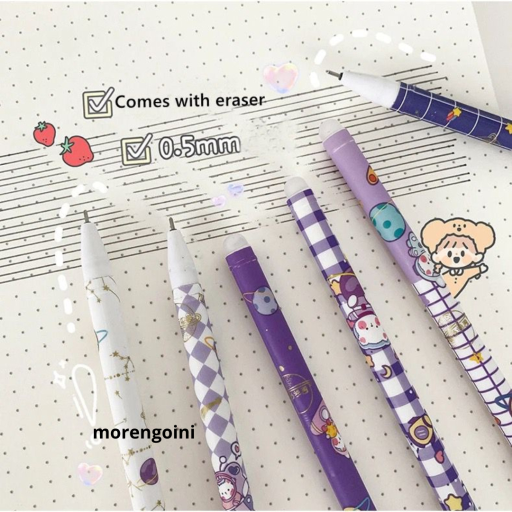 

1 PCS Pen Tinta Hitam Pulpen Bisa Dihapus Gel 0.5 mm / Bolpoin Pulpen Gel Tinta Bisa Dihapus Aesthetic