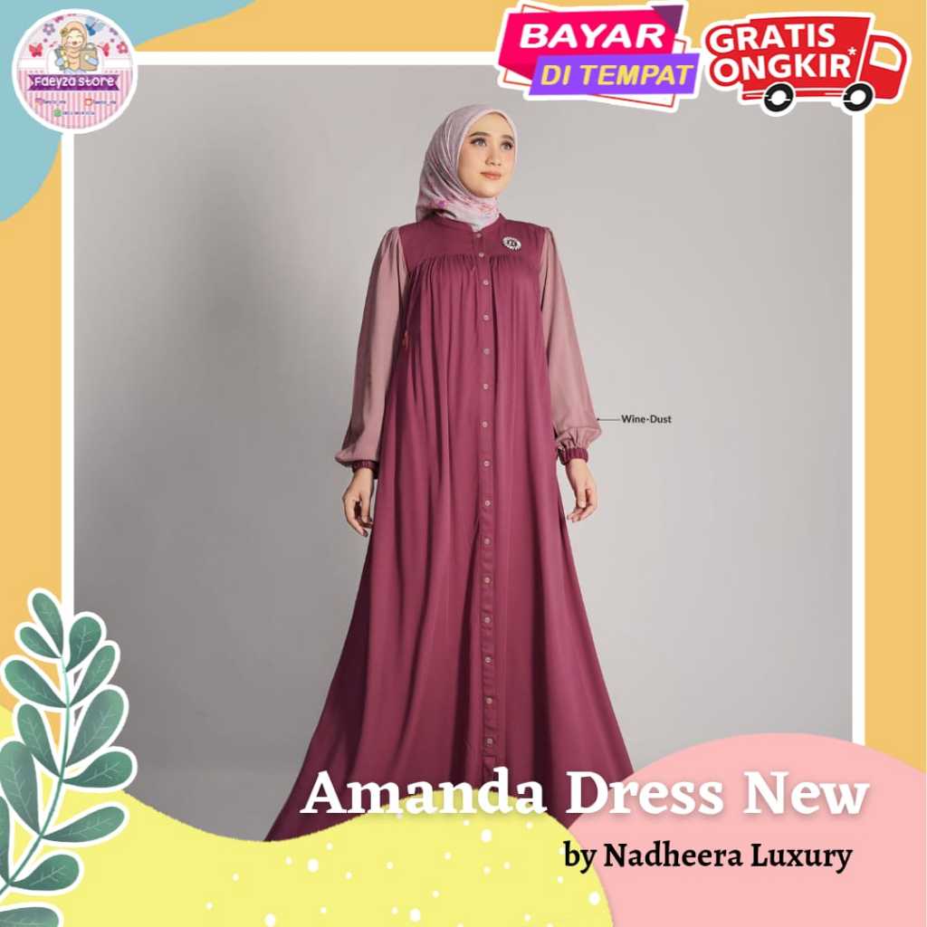 SPECIAL PRICE  Amanda Dress NEW ORI by Nadheera Luxury Gamis Terbaru Rayon Premium Busui Jumbo XXXL 